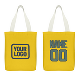 Custom Gold Blue Green Canvas Tote Bag