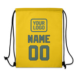 Custom Gold Blue Green Drawstring Bag