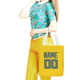 Custom Gold Blue Green Canvas Tote Bag