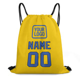 Custom Gold Sky Blue Drawstring Bag