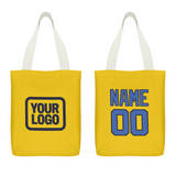Custom Gold Sky Blue Canvas Tote Bag