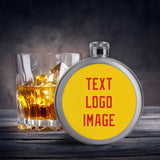 Custom Gold Orange Red Hip Flask