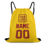 Custom Gold Coral Red Drawstring Bag