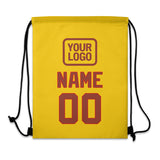 Custom Gold Coral Red Drawstring Bag