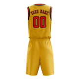 Custom Gold Orange Red Basketball Set