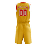Custom Gold Orange Red Basketball Set