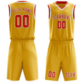 Custom Gold Orange Red Basketball Set