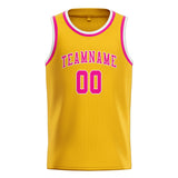 Custom Gold & Pink Colors Design Sports Basketball Jersey