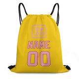 Custom Gold Light Pink Drawstring Bag