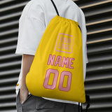 Custom Gold Light Pink Drawstring Bag