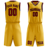 Custom Gold Red Basketball Set