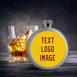 Custom Gold Crimson Red Hip Flask