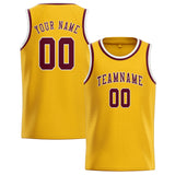 Custom Gold & Crimson Red Colors Design Sports Basketball Jersey