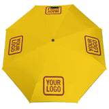 Custom Gold Coral Red Automatic Umbrella