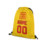 Custom Gold Orange Red Drawstring Bag