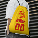 Custom Gold Orange Red Drawstring Bag