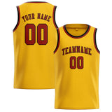 Custom Gold & Coral Red Colors Design Sports Basketball Jersey