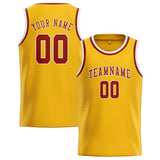 Custom Gold & Coral Red Colors Design Sports Basketball Jersey