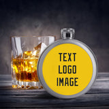 Custom Gold Black Hip Flask