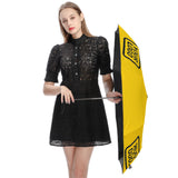 Custom Gold Black Automatic Umbrella