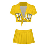 Custom Gold Cream Cheerleading Uniform Set