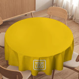 Custom Gold Cream Round Table Cloth