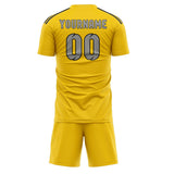 Custom Gold Gray Soccer Jersey