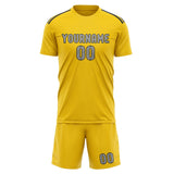 Custom Gold Gray Soccer Jersey