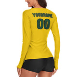 Custom Gold Green Women's Long-Sleeve Shirt