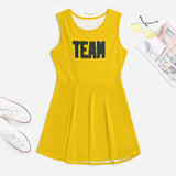 Custom Gold Dark Green Cheerleader Dress