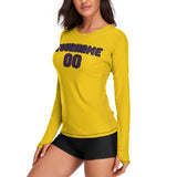 Custom Gold Purple Women's Long-Sleeve Shirt