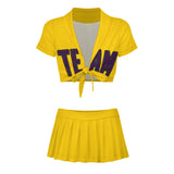 Custom Gold Purple Cheerleading Uniform Set