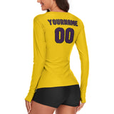 Custom Gold Purple Women's Long-Sleeve Shirt