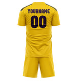 Custom Gold Purple Soccer Jersey