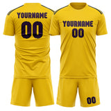 Custom Gold Purple Soccer Jersey