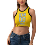 Custom Gold Light Blue Sleeveless Tank Top