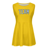 Custom Gold Light Blue Cheerleader Dress