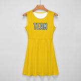 Custom Gold Light Blue Cheerleader Dress