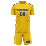 Custom Gold Sky Blue Soccer Jersey