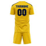 Custom Gold Blue Soccer Jersey