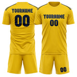 Custom Gold Blue Soccer Jersey