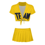 Custom Gold Navy Cheerleading Uniform Set
