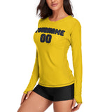 Custom Gold Navy Women's Long-Sleeve Shirt