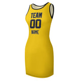 Custom Gold Navy Sleeveless Vest Dress