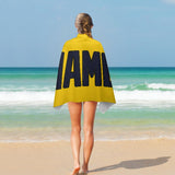 Custom Gold Navy Beach Towel