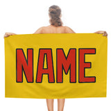 Custom Gold Orange Red Beach Towel