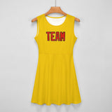 Custom Gold Orange Red Cheerleader Dress