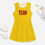 Custom Gold Orange Red Cheerleader Dress
