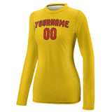 Custom Gold Orange Red Women's Long-Sleeve Shirt