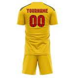 Custom Gold Orange Red Soccer Jersey